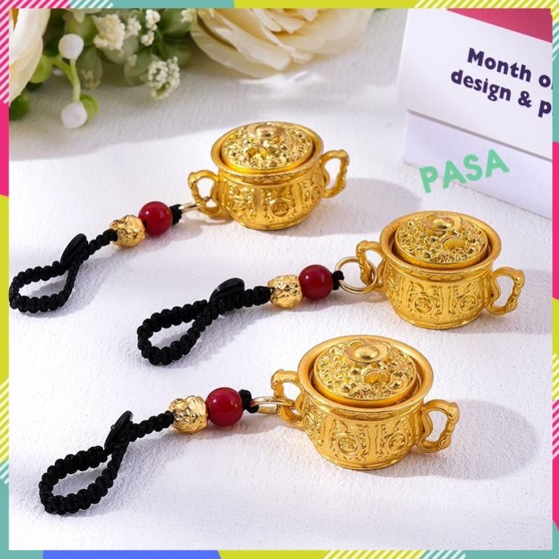 Móc Khóa Bát Tụ Bảo 4 Món 12 Con Giáp Chất Liệu Hợp Kim Xoay Được