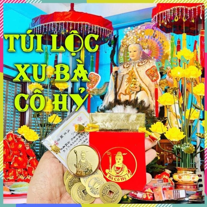 Trọn Bộ Túi Bà Cố Hỷ Làm Lộc , Kèm Túi Đỏ Tượng Bà Cố thích hợp xin làm kinh doanh mua bán