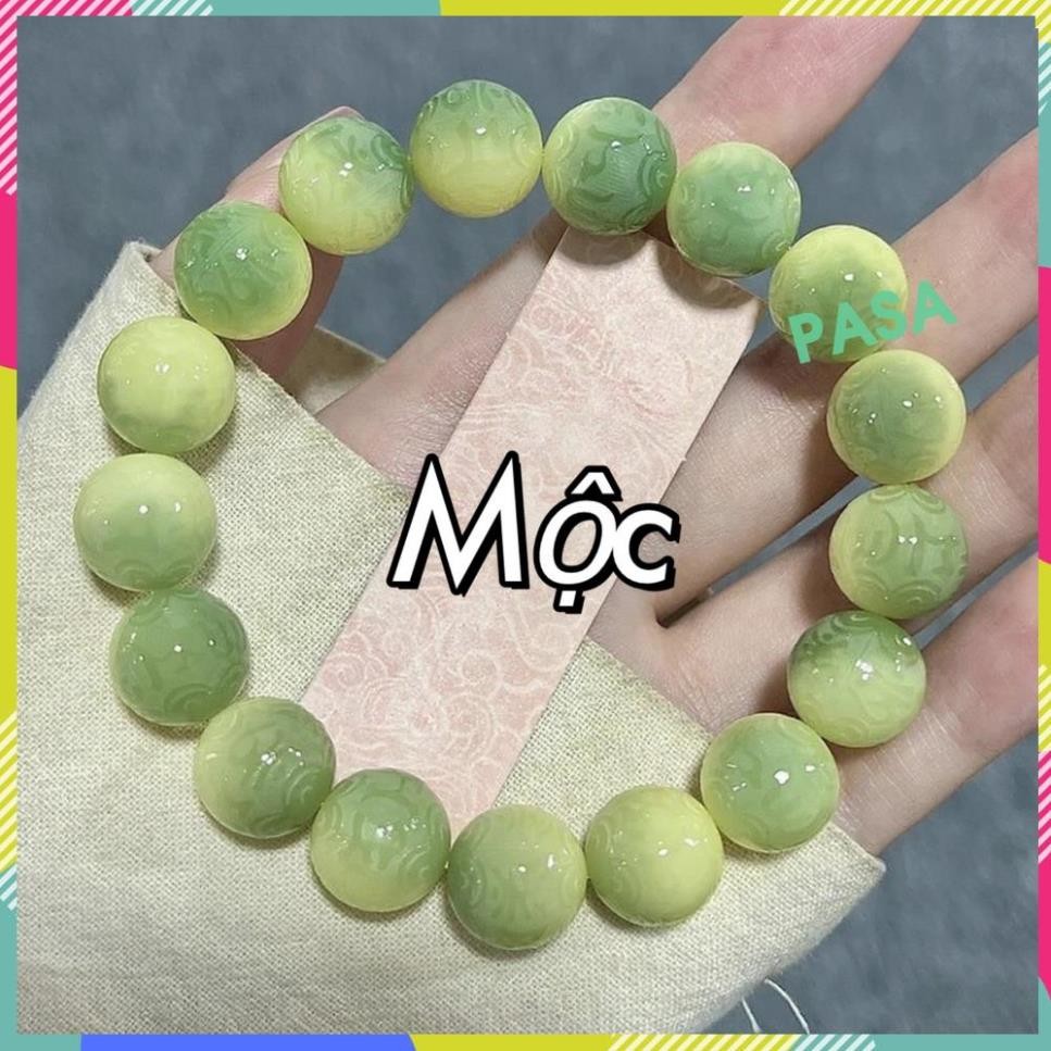 Vòng Tay Hạt Bồ Đề tự nhiên 12mm chạm khắc Lục Tự Đại Minh Chú bảo bìnnh an cát tường