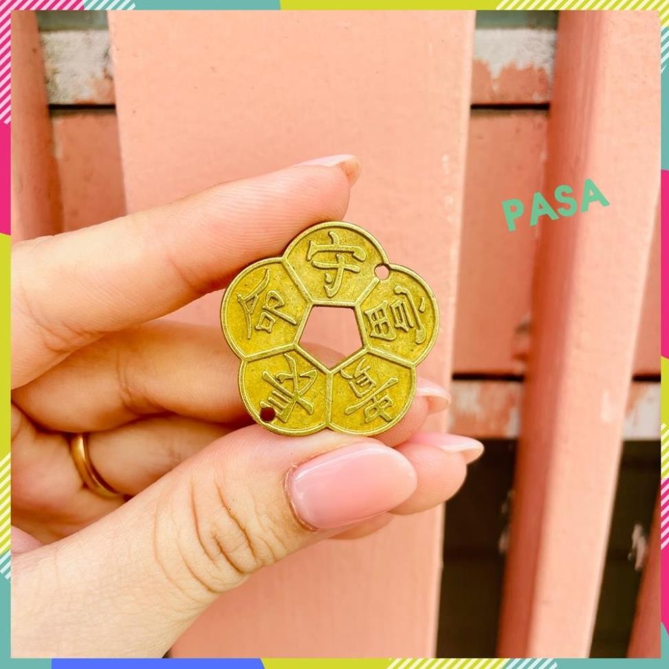 (Đã xin lộc) Đồng xu hoa mai Cổ 3cm phong thuỷ , sỉ số lượng lớn