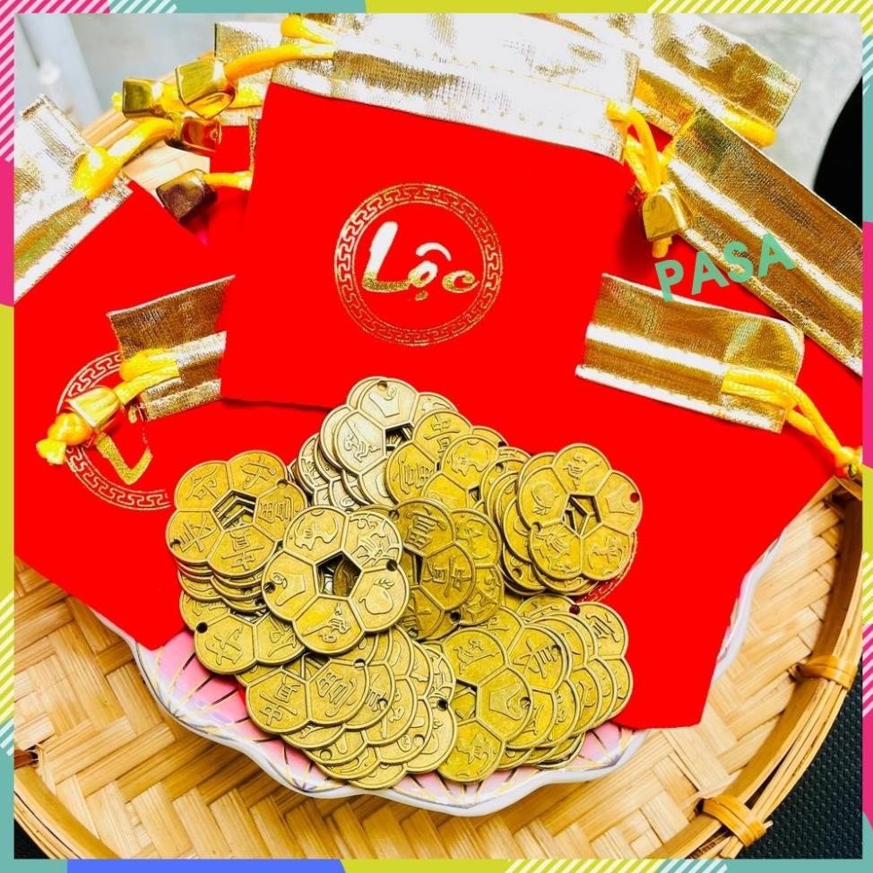 (Đã xin lộc) Đồng xu hoa mai Cổ 3cm phong thuỷ , sỉ số lượng lớn