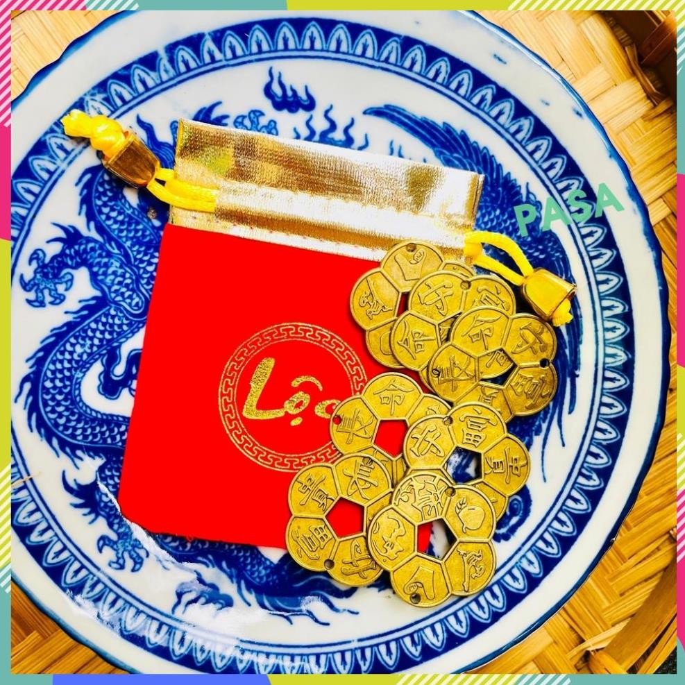 (Đã xin lộc) Đồng xu hoa mai Cổ 3cm phong thuỷ , sỉ số lượng lớn