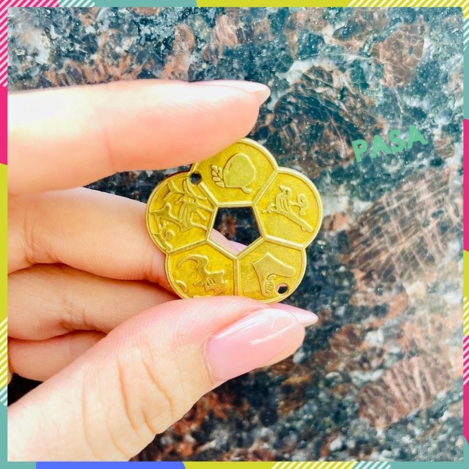 (Đã xin lộc) Đồng xu hoa mai Cổ 3cm phong thuỷ , sỉ số lượng lớn