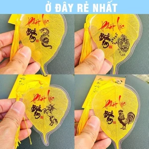 ⭐SẴN HÀNG⭐ Lá Bồ Đề 12 con giáp chữ thư pháp Tài Lộc Bình An bỏ ốp điện thoại
