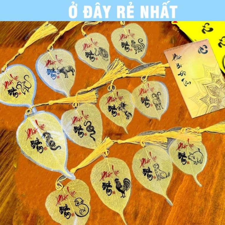 ⭐SẴN HÀNG⭐ Lá Bồ Đề 12 con giáp chữ thư pháp Tài Lộc Bình An bỏ ốp điện thoại