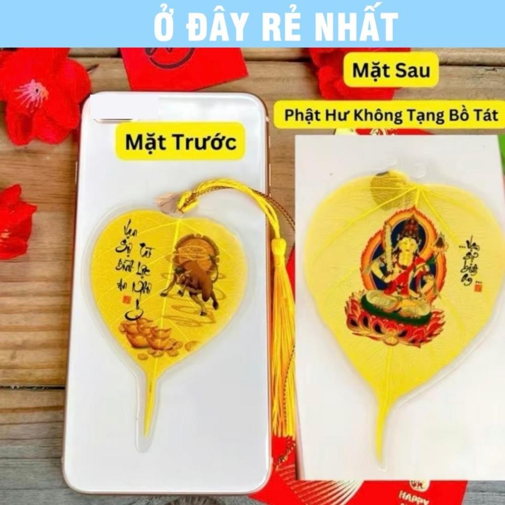 ⭐SẴN HÀNG⭐ (LÁ THẬT, TỰ NHIÊN) Lá Bồ Đề 12 Con Giáp In 2 Mặt, Mặt Trước Con Giáp -Mặt Sau Hình Phật Bản Mệnh