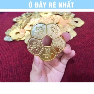 ⭐SẴN HÀNG⭐ Đồng Xu Hoa Mai 5 Cánh Đồng Mạ Vàng Bỏ Bóp Ví Phong Thuỷ Tài Lộc May Mắn