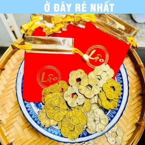 ⭐SẴN HÀNG⭐ Đồng Xu Hoa Mai 5 Cánh Màu Cổ 3 cm – Phong Thủy Tài Lộc để túi xách bóp ví