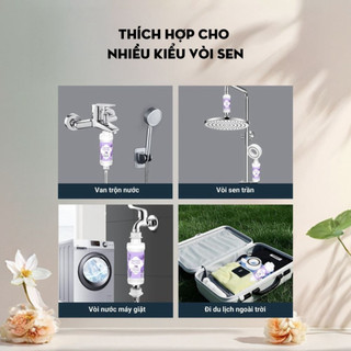 Bộ Lọc Vòi Hoa Sen Lọc Nước Khử Clo, Hương Thơm Thư Giãn, Dưỡng Ẩm Cho Da Life Plus - VS04