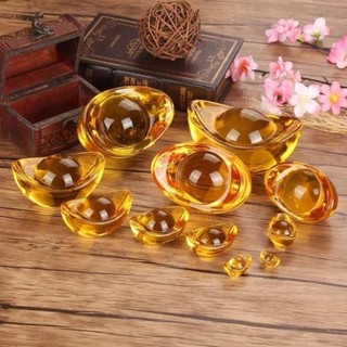 Thỏi Vàng Kim Nguyên Bảo Thủy Tinh Size Nhí 15mm - Thủy Tinh Trang Trí Phong Thủy