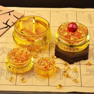 Túi 100 Thỏi Vàng Thủy Tinh Kim Nguyên Bảo Trong Suốt Chiêu Tài Lộc, Size Nhí 15mm, Trang Trí Phong Thủy