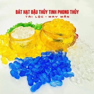 Bộ Bát Tụ Bảo Thủy Tinh Pha Lê + Hạt Đậu Pha Lê đầy ắp, kích tài vận gia chủ
