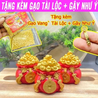 Hũ Đựng Muối Gạo Tài Lộc Đầu Năm Mới 🍀 Hủ Tài Lộc May Mắn Trang Trí Ban Thờ, Bàn Làm Việc