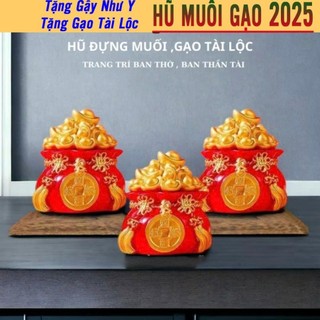 Hũ Đựng Muối Gạo Tài Lộc Đầu Năm Mới 🍀 Hủ Tài Lộc May Mắn Trang Trí Ban Thờ, Bàn Làm Việc