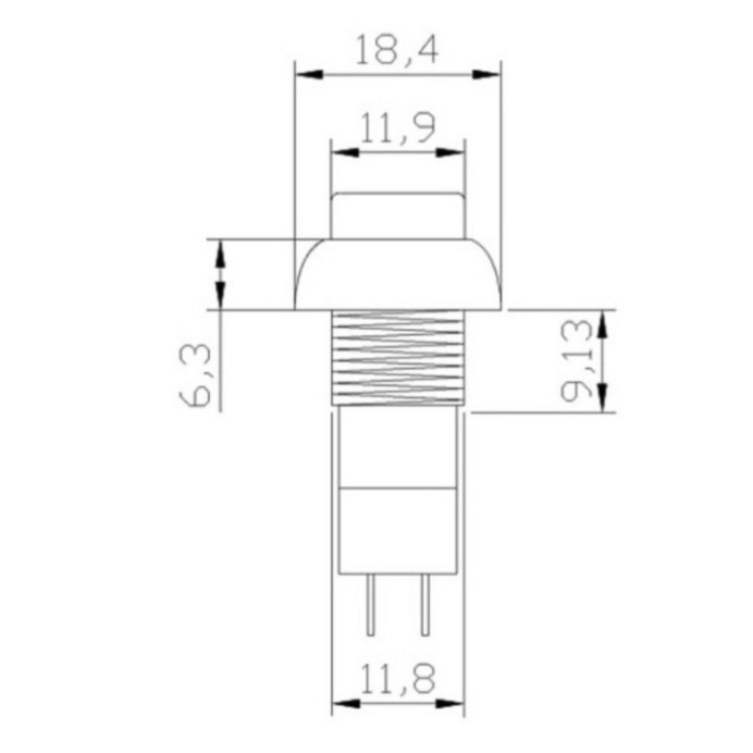 [Giá bán sỉ] (10 cái) Nút nhấn giữ PBS-11A/ nhấn nhả PBS-11B 12mm 2 chân 250V 3A