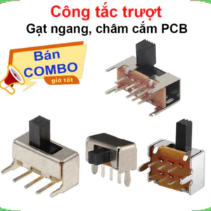Công tắc trượt, công tắc slide chân cắm chỉnh ngang hàn PCB