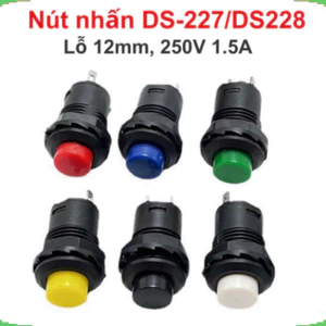 Nút nhấn nhả DS-227/ nhấn giữ DS-228 12mm 2 chân 250V 1.5A