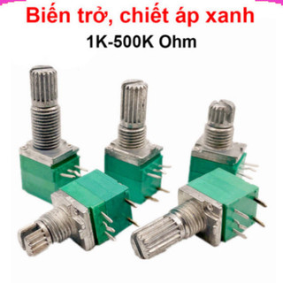 [Giá sỉ] (5C) Biến trở, chiết áp xanh RK097N, RV097NS, RK097G, RK097GS 1K - 500K Ohm