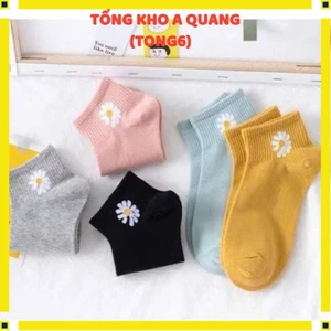 Combo 10 đôi tất nữ cổ ngắn – Thêu hoa cúc tinh tế, chất liệu mềm mại, thoáng khí tuyệt vời