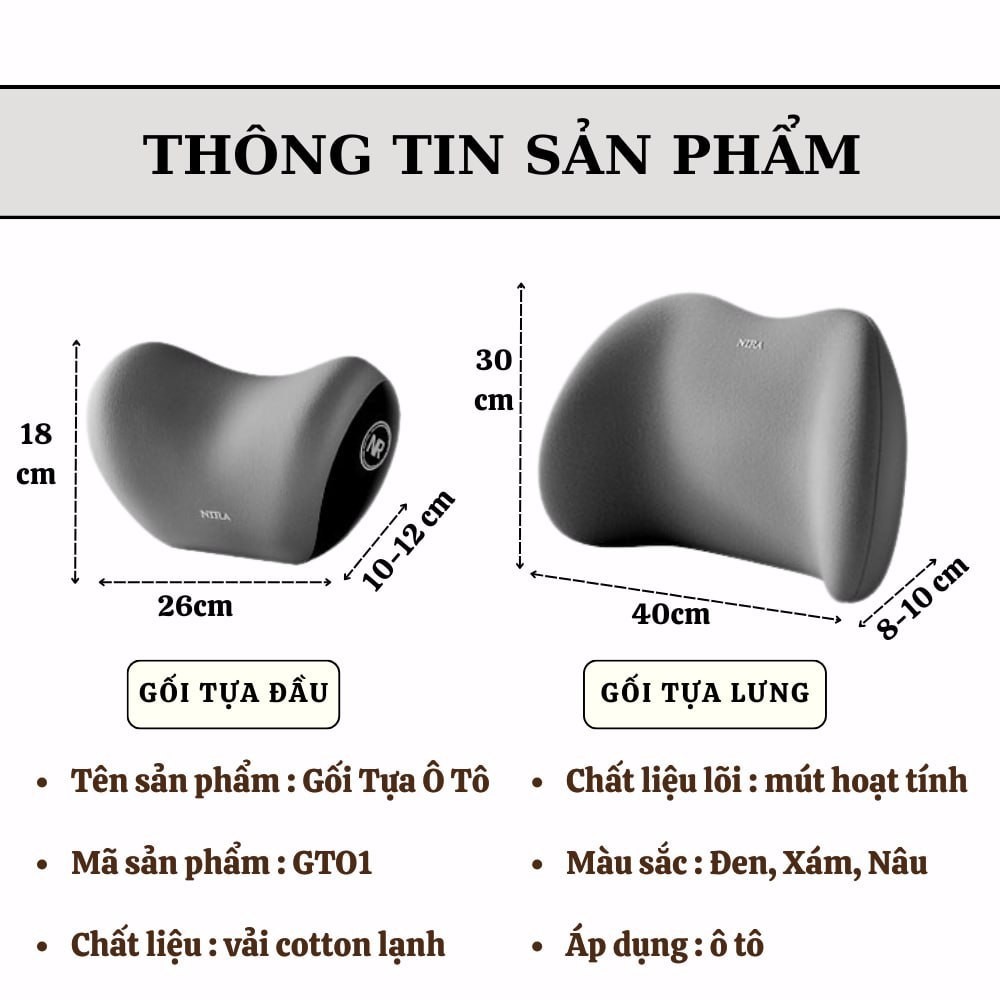 Gối Tựa Lưng Tựa Đầu Cao Su Mềm êm ái Dùng Cho Ghế Ô Tô Ghế Văn Phòng Hỗ Trợ Cột Sống Giảm Đau Mỏi