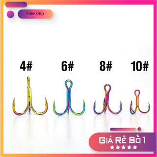 [Ưu Đãi] Bộ Lưỡi Câu 3 Tiêu TiTan Thép Carbon Nhiều Màu Sắc - Set 5 Lưỡi LC43 Chất Lượng Cao [SF2]