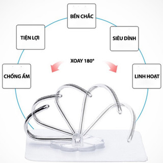 Móc Dán Tường Siêu Dính Chịu Lực Siêu Bền - Loại Keo Dày Siêu Chắc Chất Lượng Cao