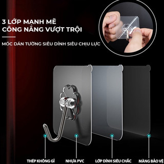 Móc Dán Tường Siêu Dính Chịu Lực Siêu Bền - Loại Keo Dày Siêu Chắc Chất Lượng Cao