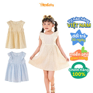 Đầm thô tay ngắn hoa nhí bé gái Rabity 950.016