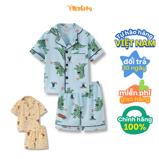 Đồ bộ Pijama tay ngắn hoạ tiết khủng long năng động mặc nhà bé trai Rabity 5616