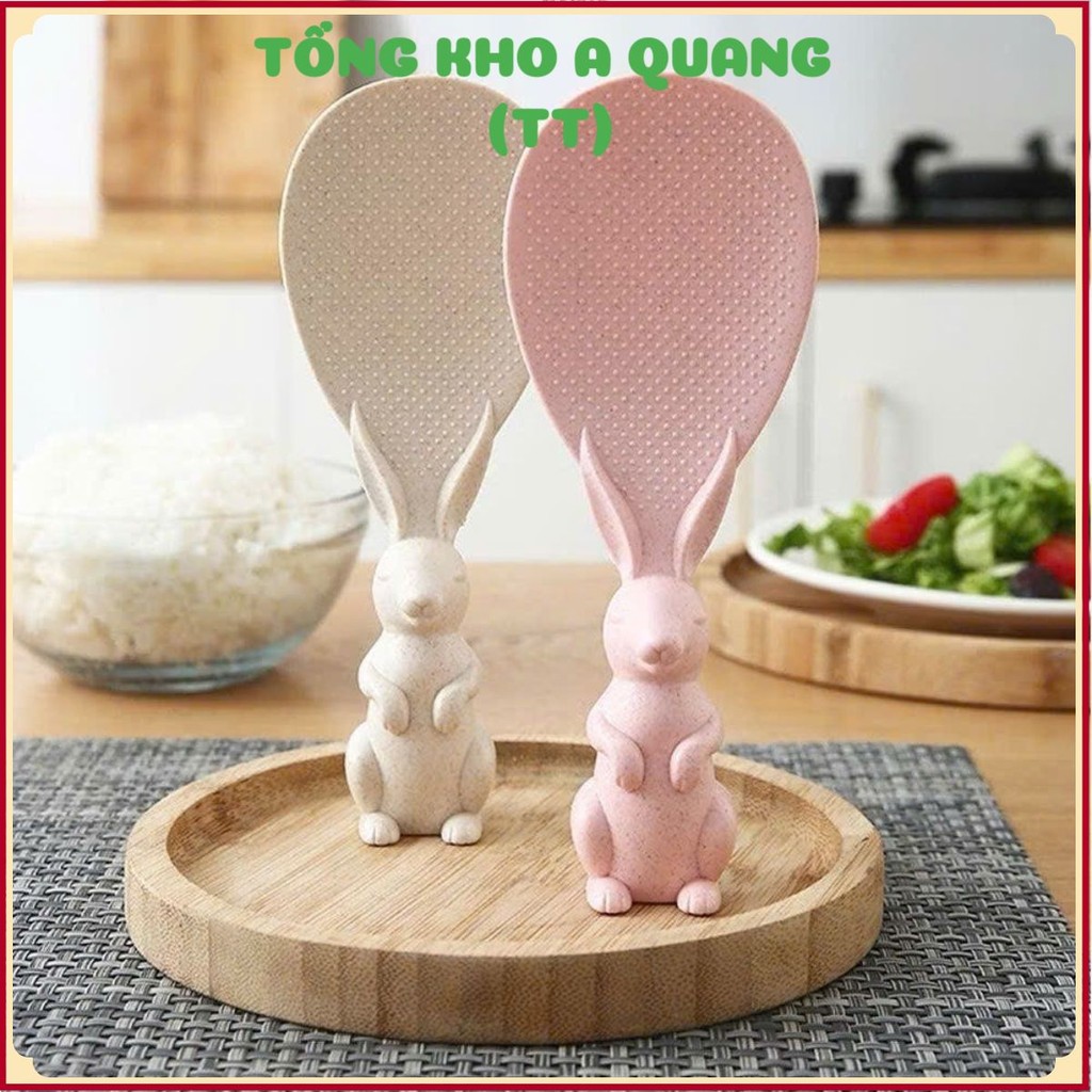 Thìa Xới Cơm Phong Cách Hàn Quốc – Hình Thỏ Ngọc Dễ Thương, Gọn Nhẹ, Tiện Lợi