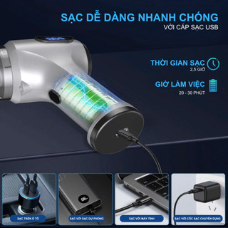 Máy hút bụi mini 2in1 thổi & hút,hiển thị màn hình, 12000Pa, có đèn xanh báo bụi, nhỏ gọn, pin sạc