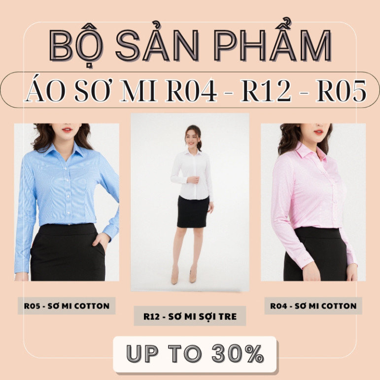 Áo sơ mi họa tiết kẻ sợi tre R12 và áo cotton R04, R05 kẻ tăm phong cách Thái Hòa thời trang