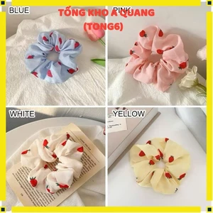 Dây buộc tóc vải hoạ tiết trái cây – chất liệu mềm mại, co giãn tốt, dùng cực thích