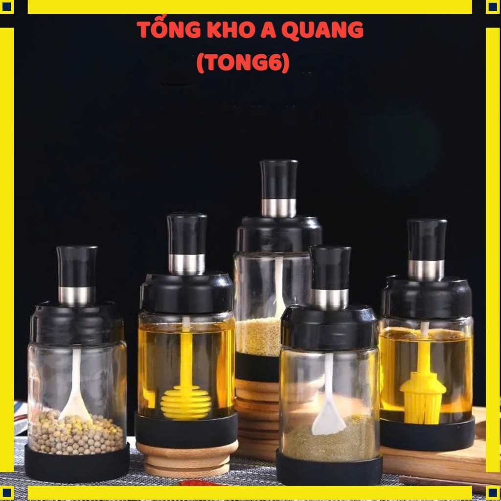 Lọ Đựng Gia Vị Kèm Muỗng Thông Minh,Lọ Gia Vị Chống Ẩm Bảo Quản Tốt - HŨ ĐỰNG GIA VỊ THỦY TINH NHÀ BẾP TIỆN LỢI