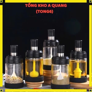 Lọ Đựng Gia Vị Kèm Muỗng Thông Minh,Lọ Gia Vị Chống Ẩm Bảo Quản Tốt - HŨ ĐỰNG GIA VỊ THỦY TINH NHÀ BẾP TIỆN LỢI