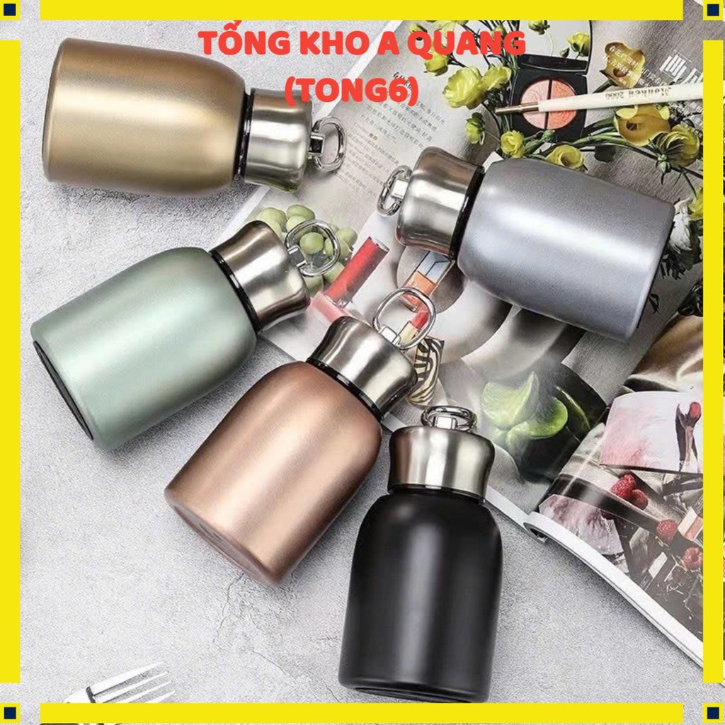 Bình Giữ Nhiệt Inox Xinh Xắn Cho Dân Văn Phòng,Bình Cafe Lùn Nhỏ Gọn Sang Trọng - BÌNH CAFE MINI 300ML CÓ QUAI XÁCH