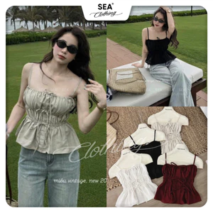 Áo 2 dây LIEN dáng PEPLUM có dây điều chỉnh bản PREMIUM phù hợp đi biển, đi cafe, hẹ