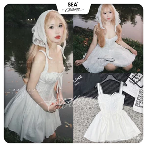 Váy hai dây ren Muse Dress - Váy trắng viền ren nàng thơ