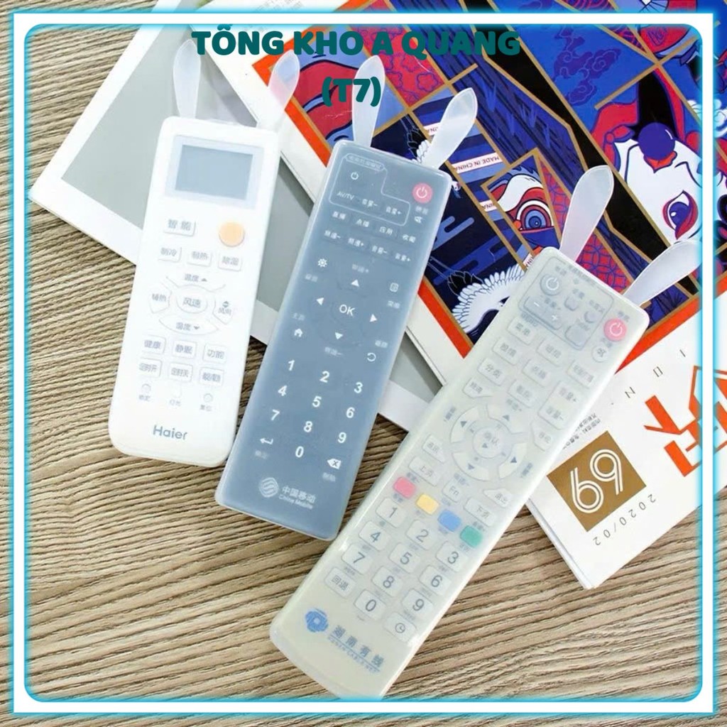 Bọc silicon trong suốt cho remote TV LG – Có tai thỏ phát sáng, chống bám bụi, chống trượt