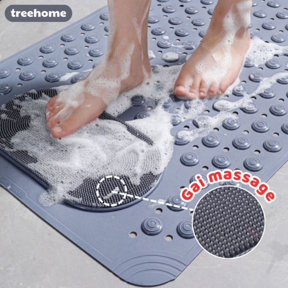 .Thảm Nhà Tắm Chống Trượt Massage Chân Chất Liệu TPE + PVC, Thảm Lót Sàn Có Gai Mát Xa Chà Chân