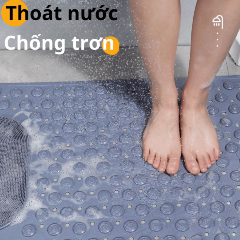 .Thảm Nhà Tắm Chống Trượt Massage Chân Chất Liệu TPE + PVC, Thảm Lót Sàn Có Gai Mát Xa Chà Chân