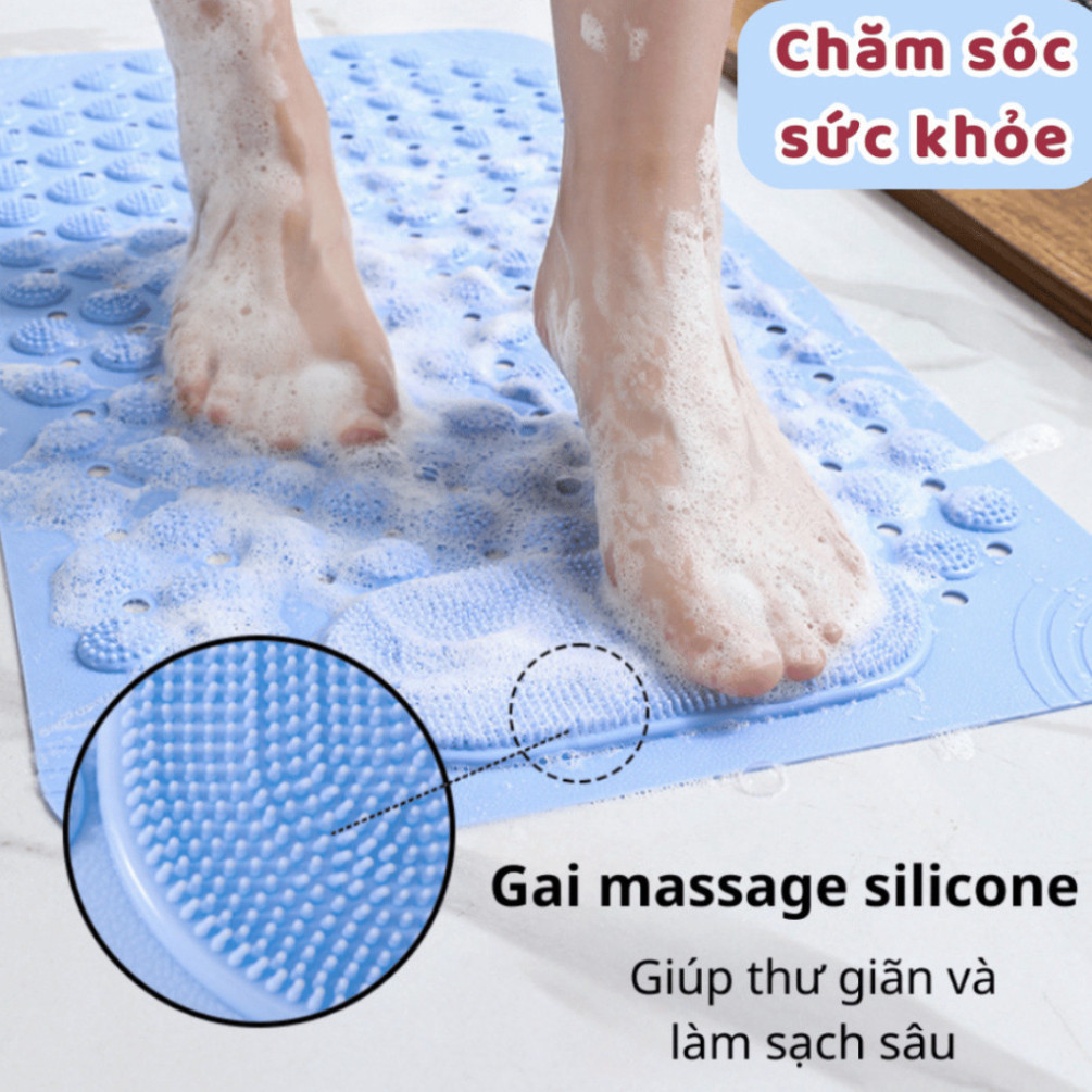 .Thảm Nhà Tắm Chống Trượt Massage Chân Chất Liệu TPE + PVC, Thảm Lót Sàn Có Gai Mát Xa Chà Chân