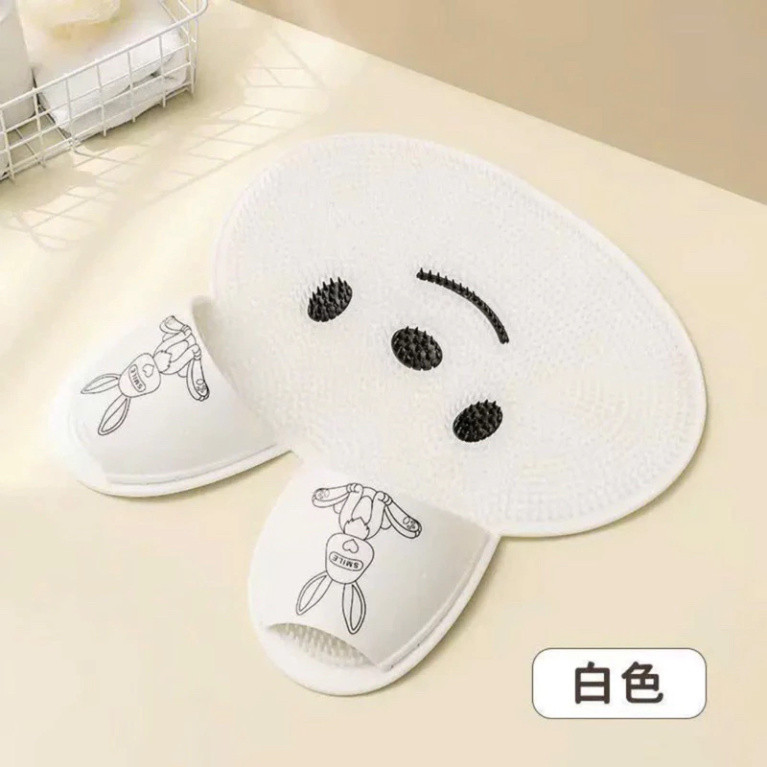 Thảm Chùi Chân Massage Dễ Thương Hình Thỏ - Thảm Chống Trượt Silicon Dùng Làm Sạch Chân