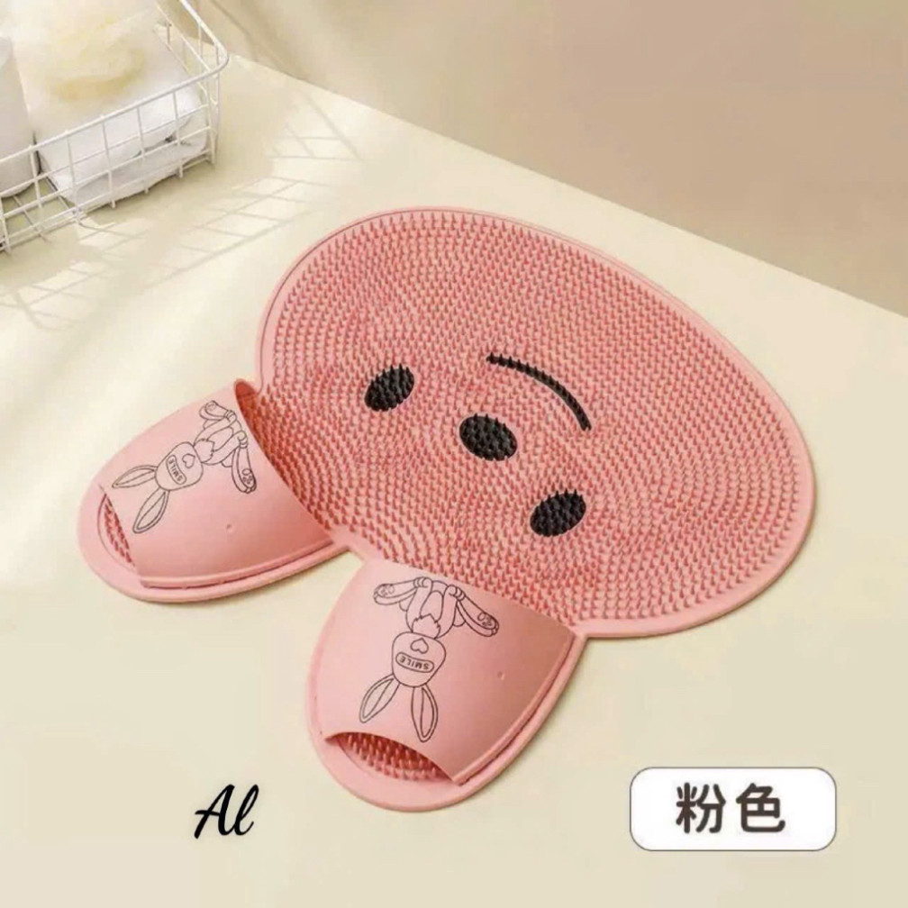 Thảm Chùi Chân Massage Dễ Thương Hình Thỏ - Thảm Chống Trượt Silicon Dùng Làm Sạch Chân