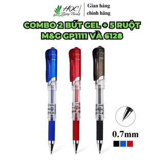 Combo 2 Bút Gel + 5 Ruột Mực M&G  GP1111– Nét 0.7mm – Luyện Viết Tiếng Trung Nhật Hàn