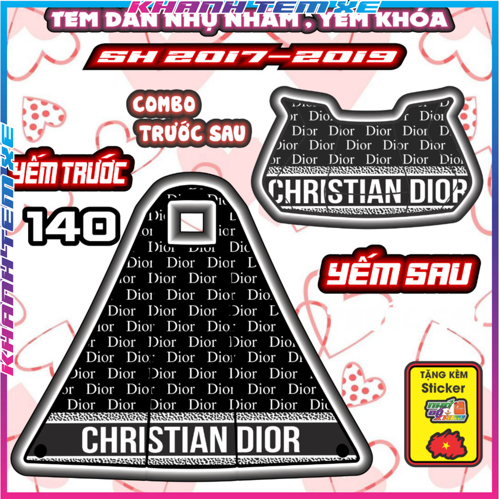 Combo Tem Yếm Nhựa Nhám sh 2017-2019 Dán Trang Trí hello kitty Decal ...