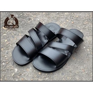 Dép đế cao 2.5cm 3 quai chéo, thủ công của Vua dép lốp Phạm Quang Xuân, ảnh thật, bảo hàng, sẵn hàng