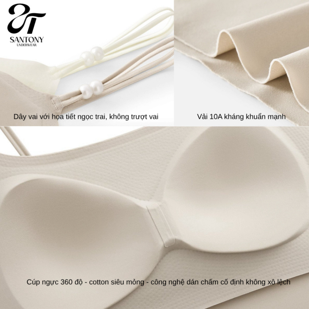 Áo Hai Dây Mặc Đi Biển Santony 5602 - Kèm Bra Mát Lạnh Dây Ngọc Trai PIER N°5