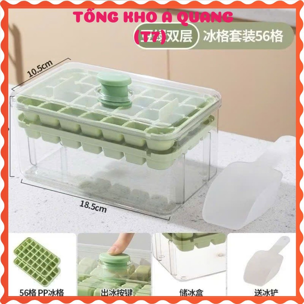 Khay đá thực phẩm 2 tầng 68 ô – Thiết kế thông minh, dễ dàng sử dụng, phù hợp với mọi loại tủ lạnh và nhu cầu làm đá tại