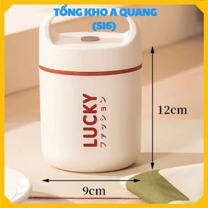 HỘP ĐỰNG CHÁO CHO BÉ 500ML KÈM THÌA TIỆN LỢI - Bình Ủ Cháo Inox 304 An Toàn,Bình Ủ Cháo Lucky Giữ Nhiệt 3 Lớp